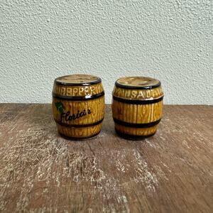 Vintage JAPAN porcelain barrel salt‎ & pepper Shakers FLORIDA souvenir